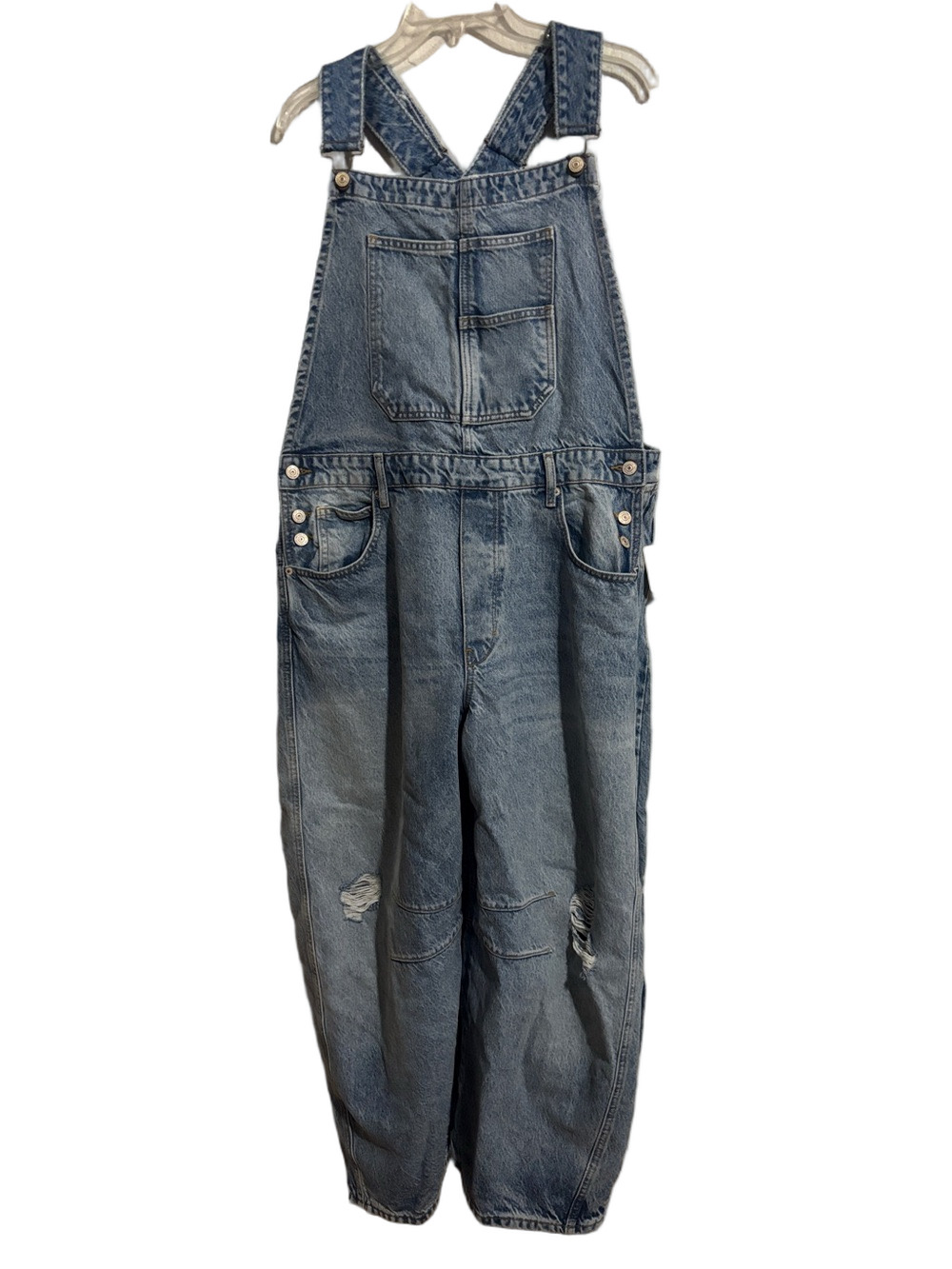 NWT Free People We The Free Good Luck Barrel Overalls Size XL - Picture 8 of 10